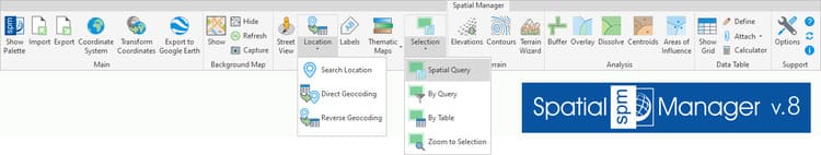 Spatial Manager ribbon